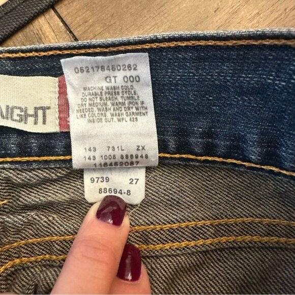 Levi’s 504 Slouch Straight Distressed Studded Floral Embroidered Jeans Sz 7 M - Picture 12 of 14